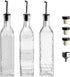 MDLUU Set, 17oz 3 3 1 Pack 3 Oil and Vinegar Dispenser Clear Glass Olive Oil Bottles, Kitchen Vinegar Decanters