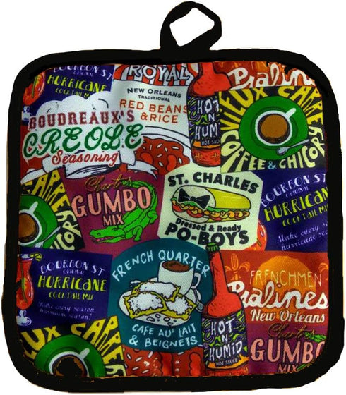 New Orleans Iconic Food Logos Design, Souvenir Pot Holder