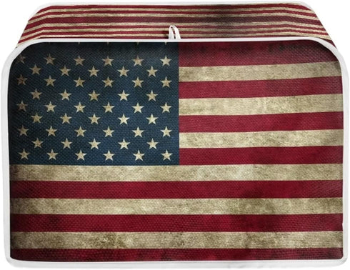 Mumeson American Flag Print Toaster Cover, 4 Slice Dustproof Covers, Stain Resistant Bakeware Protection Decor