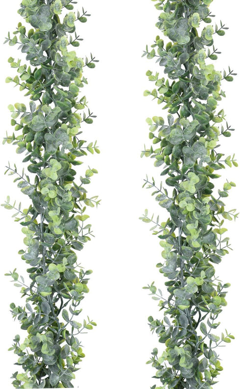 DearHouse Faux Eucalyptus Garland Plant, 2 Pack Artificial Vines Hanging Eucalyptus Leaves for Wedding Decor