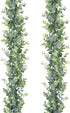 DearHouse Faux Eucalyptus Garland Plant, 2 Pack Artificial Vines Hanging Eucalyptus Leaves for Wedding Decor