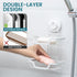 TAILI Double Layer Soap Holder, Bar Soap Dish Suction Cup for Shower Wall, Draining Saver Tray for Bathroom, Rustproof
