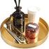 Jucoan 2 Pack 8 Inch Round Gold Tray, Decorative Small Vanity Tray for Bathroom Storage, Jewelry, Food, Candle
