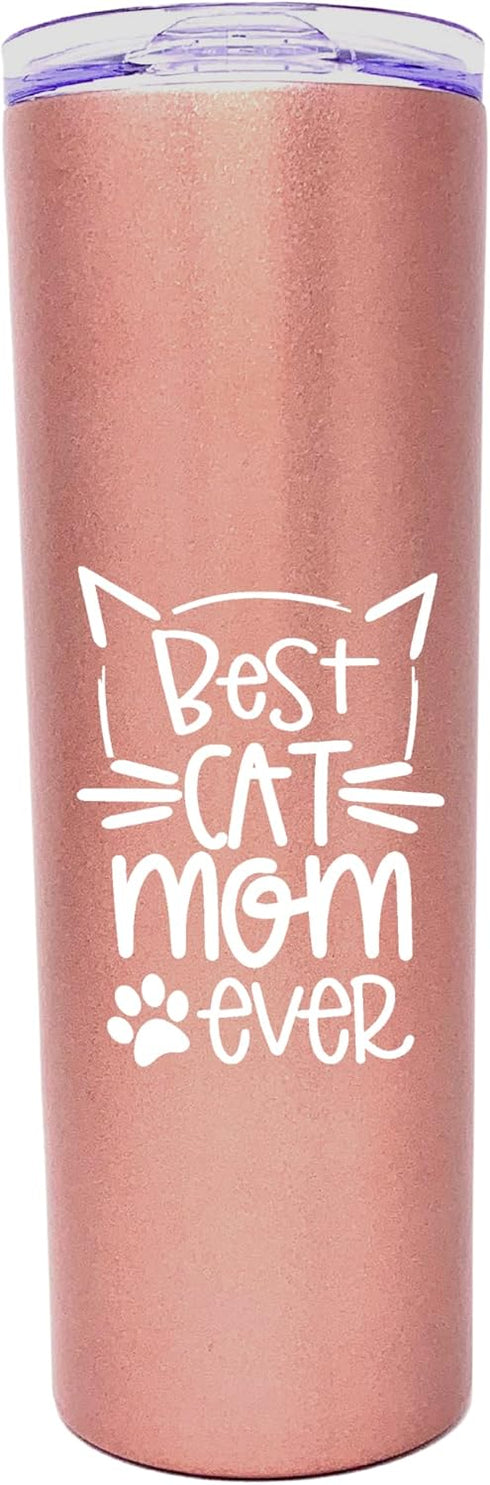 Brooke & Jess Designs Cat Tumbler - 20 oz Funny Cat Mom Gifts for Women, Insulated Mug for Coffee or Tea