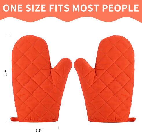 Nuogo 9 Pair Oven Mitts - Quilted Terry Cloth Lining Extra Long Heat Resistant Kitchen Gloves, 11 Inch