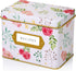 Jot & Mark Recipe Card Complete Gift Box | Decorative Pink Peonies Recipe Tin Box