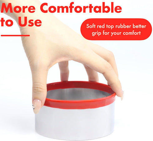 5 Pcs Round Circle Cookie Cutters, 1.9" to 3.5", Heavy Duty Stainless Steel Mini Cookie Cutters