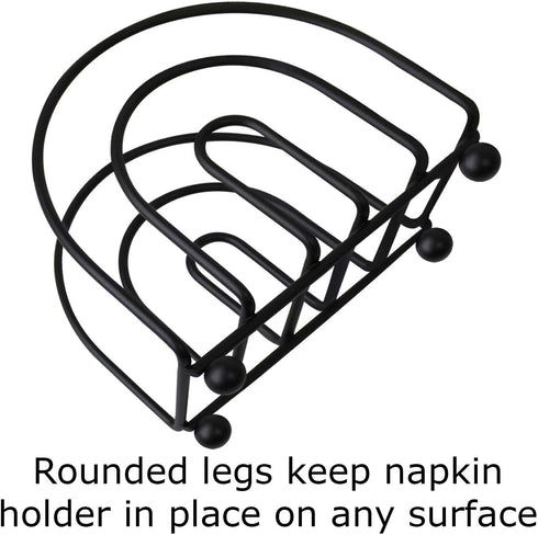 Blue Donuts Classic Arc Collection Napkin Holder for Tables, Farmhouse Dining Table Napkin Holders, Black