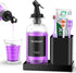 Bathroom Glass Mouthwash Dispenser with Cup,Black Toothbrush Holder Set Stainless Steel with