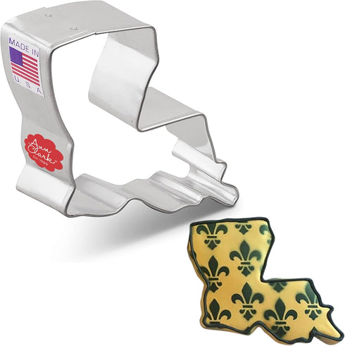 State of Louisiana Cookie Cutter, 2.5", Made in USA by Ann Clark