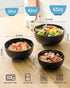 Hasense Mixing Bowls Set of 3, Large Ribbed Black Bowls 1.5/1/0.5 Qt for Kitchen, Cooking, Baking & Serving