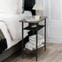 Tedheve 3-Tier Side Table for Living Room, Narrow End Table for Small Spaces with Wide Storage Tabletop,Rustic Brown