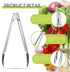 Stainless Steel Kitchen Tongs Set - 7 Inch Metal Tongs for Cooking, Salad, Grilling, Barbecue, 18 Pieces