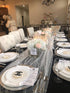 Table Runner for Wedding Arch Decorations - Bridal Shower Decor Fabric with Embroidered Sheer White Tablecloth for