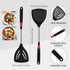 3 Pieces Silicone Stainless Steel Turner Spatula Set Includes Flexible Silicone Wok Spatula Slotted Spatula Skimmer Slotted Spoon for Nonstick Cookware Cooking Baking Supplies by Boao