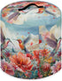 Washable Hummingbird Floral Air Fryer Cover for 6 Qt Pressure Cooker, Small Kitchen Appliance with Top Handle