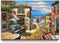 Italian Cityscape Abstract Wall Art, Mediterranean City Italy Street Towns Canvas Painting for Paris Cafe Room