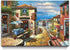 Italian Cityscape Abstract Wall Art, Mediterranean City Italy Street Towns Canvas Painting for Paris Cafe Room
