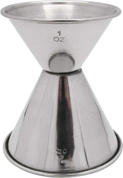 Hudson & Lane Stainless Steel Cocktail Barware Double Measuring Jigger, 1 oz x 2 oz