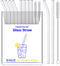 8-Pack Reusable Glass Straw, Size 8.5''x10 MM, 4 Straight and 4 Bent with 2 Cleaning Brush