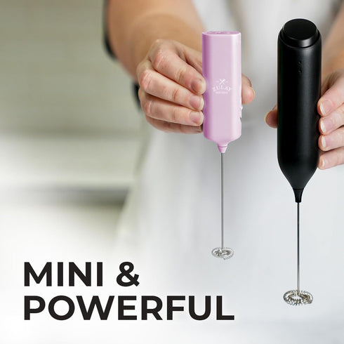 Zulay Kitchen Powerful Mini Milk Frother, Electric Hand Mixer, Portable Wand for Coffee, Pink