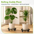 1 Packs 13.6 Inch Planterhoma Large Metal Plant Caddy Plant Dolly with Wheels Heavy-duty Iron Rolling Plant Stand