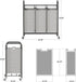 3-Bag HOMEIJU Laundry Sorter, Laundry Hamper Cart with Heavy Duty Rolling Lockable Wheels and Removable Bags, Laundry