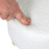 Homebeez Round Ottoman Stool Fabric Foot Rest, Faux Fur Small Footstool with Non-Skid Legs (Teddy White)