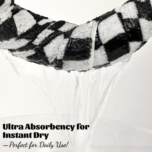 Set 8, 2 2 4 Jacquotha Black and White Towels of Cute Checkered Towels for Bathroom Decor, Bath, Hand, Washcloths