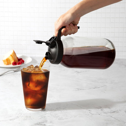 Primula Mason Jar Cold Brew Iced Coffee Maker, Stainless Steel Filter, 2-Quart, Black, Dishwasher Safe