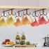 Mocoum Under Cabinet Mug Rack, Rustic Organizer Rack with 12 Hanging Hooks for Mugs, Coffee Cups (Brown-3 Pack)