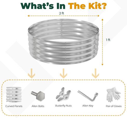 2x2x1 Pack 2, Utopia Home Galvanized Raised Garden Bed Kit Ft, Planter Box Round Raised Garden Beds Outdoor, Easy