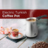 ETHNIQ Turkish Coffee Pot - Stainless Steel, 120V, 1 to 4 Cup Capacity, Fast Brewing Coffee Maker for Home