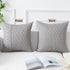 20x20, Set 2, Kevin Textile Grey and Beige Farmhouse Striped Patchwork Linen Decorative Throw Pillows Covers of Modern