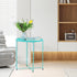 4 Garden you End Table Metal Side Table Green Round Folding Tray Cyan Sofa Small Accent Fold-able Table, Round End