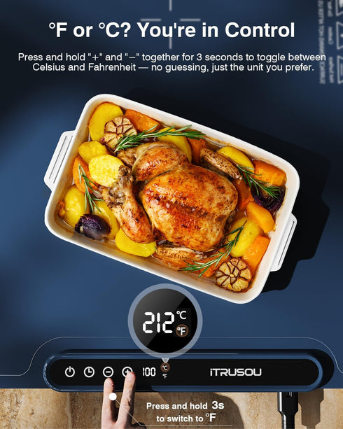 99H Heat,7 Settings,Patented Warming Mat for Food, iTRUSOU Electric Warming Tray Continuous Temp Full-Surface