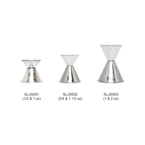Excellante Stainless Steel Jigger, 1 and 2 Ounce