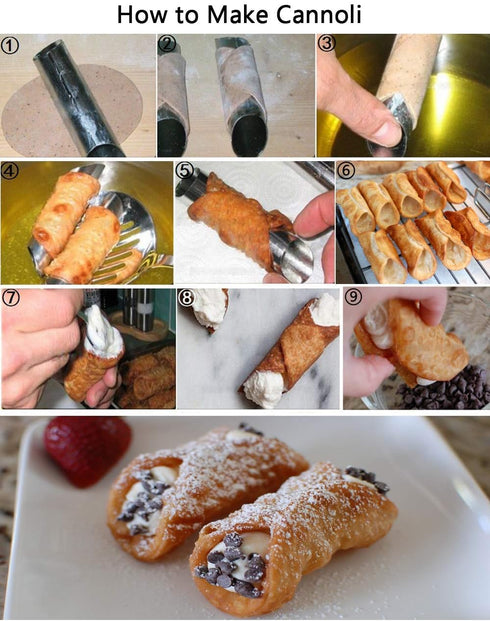Stainless Steel Cream Horn Molds, 21 Pcs Cannoli Form Tubes and Croissant Baking Molds with Cleaning Brush