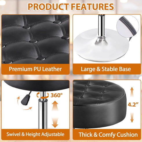 360 SUPER DEAL Vanity Stools for Makeup, Vanity Ottoman Chair with Adjustable Height and Swivel for Makeup Room Bedroom