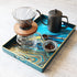 15.6 10.2" Spsyrine Serving Tray, Marble Decorative Tray Plastic Rectangular Coffee Table Tray for Living Room
