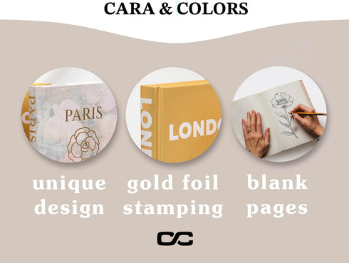 Set 3 Decorative Books for Home - Shelf Decor Accents - of - Modern Hardcover Book Stack - Matte Gold Coffee & Entry