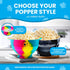 Microwavable Silicone Popcorn Popper, BPA Free, Collapsible Reusable Microwave Bowl, Dishwasher Safe, Black White Gray