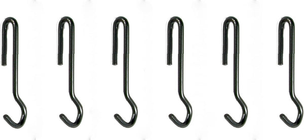 Enclume Set of 6 Angled Pot Hooks, Use with Pot Racks, Hammered Steel