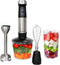 Megachef MC-158C 4 in 1 Multipurpose Immersion Hand Blender with Speed Control and Accessories, Silver
