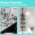 39-125 Inch 4 Corner Shower Caddy, Adjustable Height With ABS Shelves, Drill Free Organizer, Layer Rustproof Metal