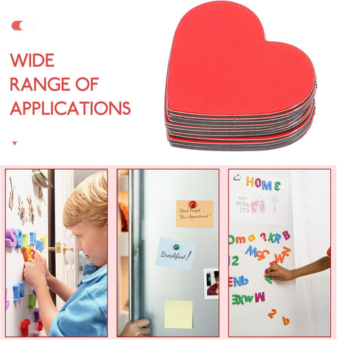 minkissy Red Heart Magnet Fridge Magnets, 40pcs Heart Shape Refrigerator Decors for Household Accessory