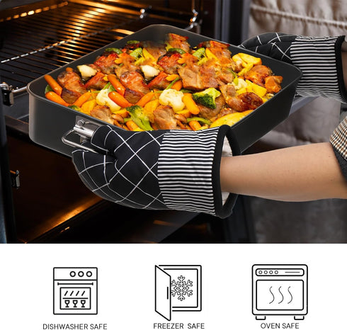Jucoan Deep Lasagna Pan, 16 x 11.5 x 3 Inch Rectangle Cake Pan for Baking and Roasting