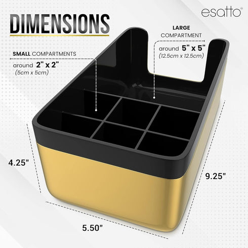 12 12 Esatto Professional Bar Products Premium Bar Caddy (Gold), Used to Easily Organize Bar Items and Workspace