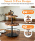Wolera 3-Tier 360 24+40 Counter Rotating Egg Holder with Egg Capacity - Rustic Farmhouse Kitchen Organizer, Tiered Egg