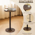 Round Side Table, Small End Table for Small Space, Modern Accent Table with Solid Wood Leg, Easy Assembly for Living